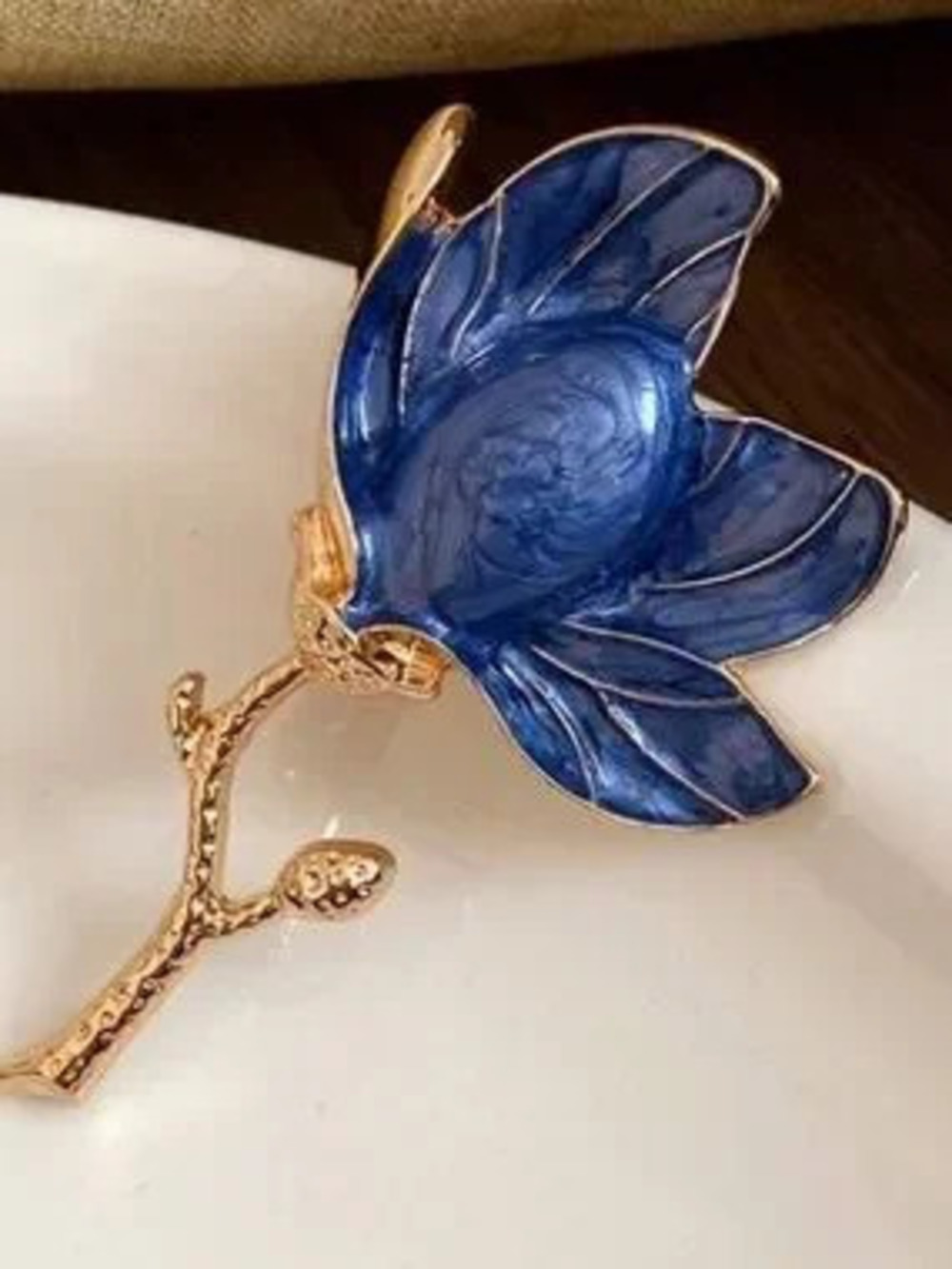 Epoque Bleu Floral Couture Brooch